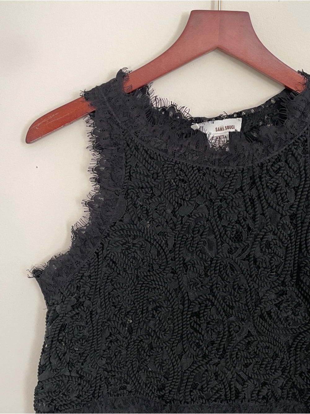 Sans Souci Black Lace Top